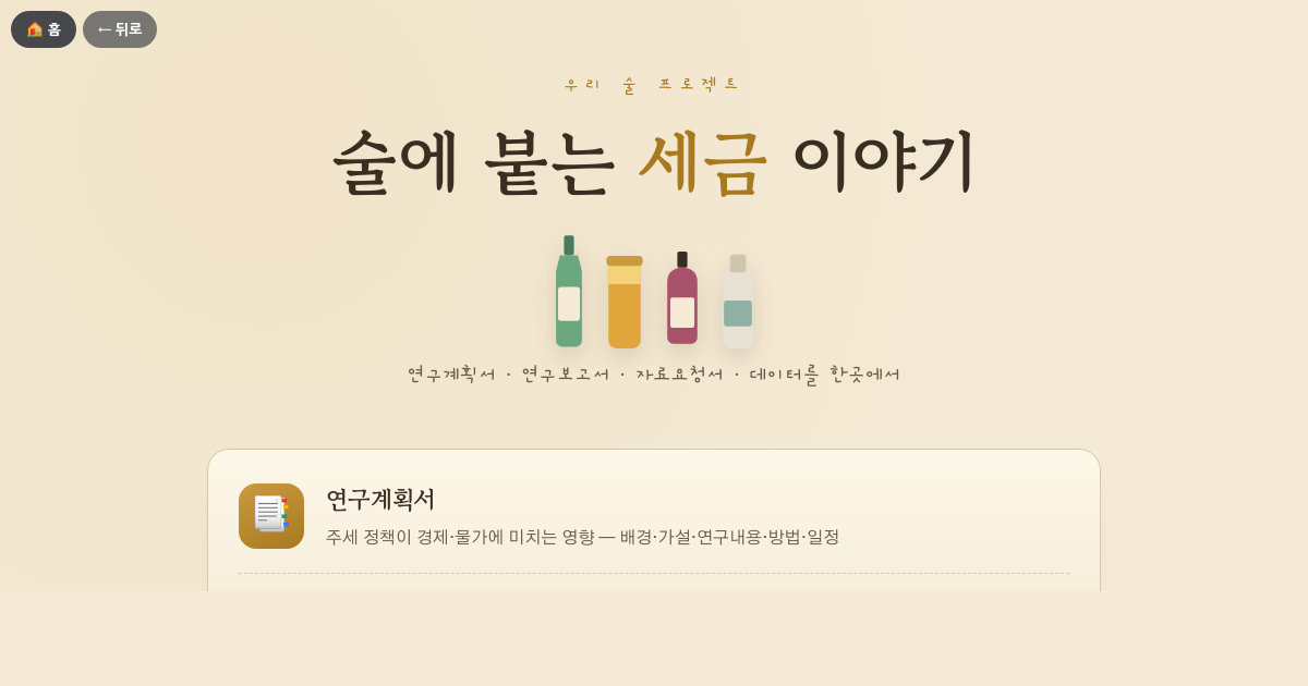 Liquor Tax Research & Storybook