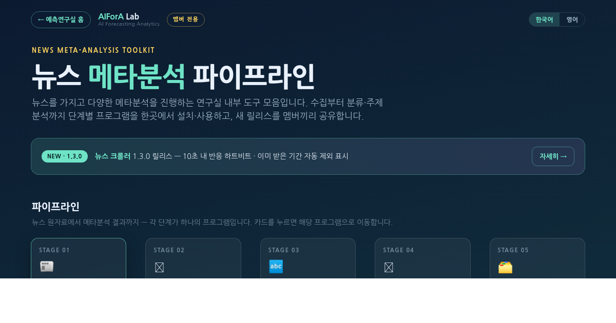 Lab Toolkit · News Meta-Analysis Portal